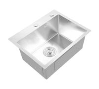 CFTGIW Évier de Cuisine à Cuve Unique, à Encastrer, en Acier Inoxydable, pour Camping-car, avec Kit de Crépine de Vidange, Support de Séchage pour Maison, Bateau, Camping-car, 20