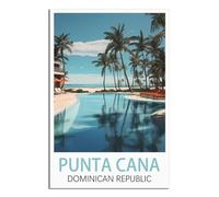 CFXNGA Poster vintage Punta Cana de République dominicaine sur toile - Décoration murale moderne pour chambre à coucher - 20 x 30 cm