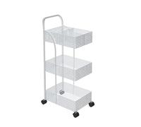 CFY652 Cuisine Support De Rangement for Chariot, en Métal for Cuisine Et Salle Bain, Mobile for, À roulettes Étagère de Rangement(Blanc,Petit)