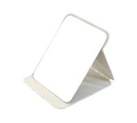 CFY652 Miroir Miroir cosmétique Pliant Portable, Miroir de Bureau en Cuir PU, beauté rectangulaire Simple, Grand Salle Bain Chambre à Coucher(Blanc)