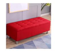 CFY652 Tabouret rectangulaire pour chambre à coucher, tabouret de cirage à chaussures, tabouret de chevet, tabouret de rangement multifonctionnel, tabouret pour dressing, vestiaire, banc (rouge, 30 x