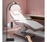 CGBE Lampe Extension de Cils Demi-lune Pliable LED Sans Ombres - Noir | Lampadaire Cils avec Support de Téléphone, 360° Rotative Tête, Luminosité & Hauteur Réglable Lampe Esthétique Professionnel