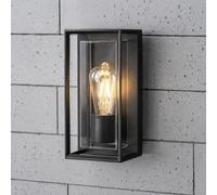 CGC Lighting Applique murale extérieure noire moderne, ampoule E27, alimentation secteur, jardin, porche, terrasse