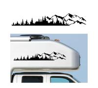 CGEAMDY Autocollants Pour Voiture Montagne De Neige Et Arbre, Autocollant Arbre Montagne Neige Pour Coffre De Voiture Emblème De Hayon, Décalque Montagne Arbre Forêt Kit(D-792 Noir)
