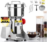 CGOLDENWALL LED Affichage Moulin à Épices Électrique 800g Broyeur à Sèches Grains Herbe Céréales Café, Haute Vitesse 28000RPM/ 2400W Moteur avec Minuterie, Contre Surcharges(Swing Type)