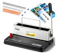 CGOLDENWALL Machine Relieuse Spirale Métallique, Perforer 15 Feuilles (70g) | 34 Trous, Reliant 120 Feuilles, Pas de 3:1, Relieuse Perforeuse avec Kit Démarrage, pour Bureau et École, Formats Lettre/A4