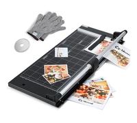 CGOLDENWALL Massicot A2, Professionnel Coupe Papier pour 12 Feuilles | avec Poinçonneuse d'Angle, Boîte de Rangement, Coupe Sûre Et Ergonomique pour Bureau, École, Maison, DIY (5 Types de Lames)
