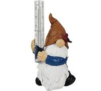 CGTQROVR Nains de Jardin avec pluviomètre pour décorations de Noël en Plein air, Jolis Nains en résine, pluviomètres pour Jardin, Statue Nain Peinte pour décoration extérieure, Rouge
