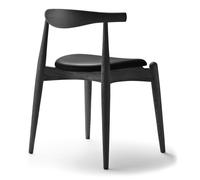 CH20 Elbow Chaise rembourré Carl Hansen & Søn cadre chêne noir siège cuir thor 301 - 5715397009264