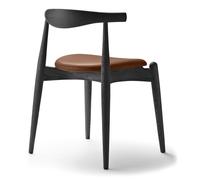 CH20 Elbow Chaise rembourré Carl Hansen & Søn cadre chêne noir siège cuir thor 307 - 5715230836194