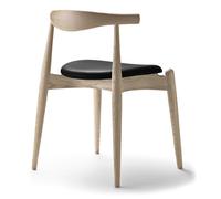 CH20 Elbow Chaise rembourré Carl Hansen & Søn cadre chêne savonné siège cuir thor 301 - 5715230500057