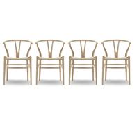 CH24 Wishbone Chair / Y-Chair chaise Chêne à l'huile blanche 4-er Set Carl Hansen & Søn - 5714413950153