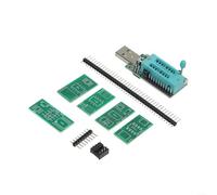 CH341A Programmateur V1.7 avec conversion de niveau - pour eeprom pour bios pour flash Outil pour puces SOP8 SOP16 24 25, kit adaptateur USB avec clip de test et cartes
