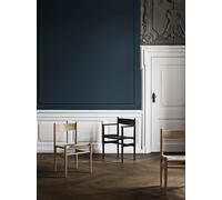 CH36 Chaise sans accoudoirs Carl Hansen & Søn Hêtre savonné Noir tresse - 5715230883969