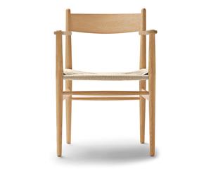 CH37 Chaise avec accoudoirs Carl Hansen & Søn chêne huilé tresse naturel - 5715230884072