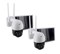 CHACON 2X Caméra WiFi rotative d’extérieure sans Fil avec Panneau Solaire