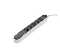 Chacon Bloc multiprise Design 6 prises 16A 3 m avec interrupteur Gris/Blanc