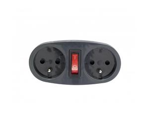 Chacon Adaptateur secteur avec 2 prises 230 V et interrupteur