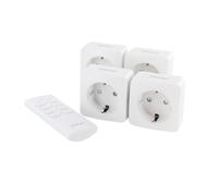 Chacon 'Äì Lot de 4 mini-prises avec interrupteur et télécommande 4 canaux