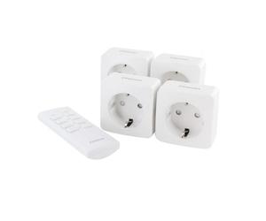 Chacon 'Äì Lot de 4 mini-prises avec interrupteur et télécommande 4 canaux