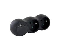 Chacon Biplite noire avec usb A et C prise murale