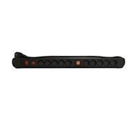 CHACON Bloc 10 x 16 A avec Deux interrupteurs - 1,5 m - Noir