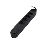 CHACON Bloc multiprise 5 prises 16 A avec interrupteur, fiche plate, câble 1,5 m HO5VV-F 3x1,5 mm² noir
