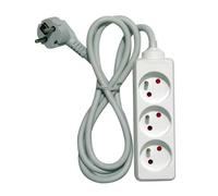 CHACON Bloc multiprise 3 prises 16A 1,5m blanc (Lot de 3)