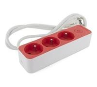 Chacon - Bloc multiprise 3x16A 3G1.0 mm² - 1,5 m - Rouge Rouge