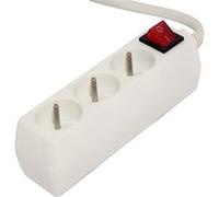 Chacon Bloc multiprise avec interrupteur 3 x 16 A 1,5 m Blanc (FR)