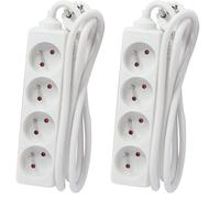 CHACON Bloc multiprise 4x16A - 5m - Blanc (Lot de 2)