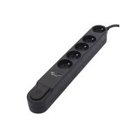 CHACON Bloc multiprise 5 prises 16 A avec interrupteur, 2 ports USB et câble 3 m HO5VV-F 3x1,5 mm² noir