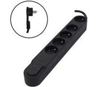 CHACON Bloc multiprise 5 prises 16 A avec interrupteur, fiche plate, câble 1,5 m HO5VV-F 3x1,5 mm² noir Noir G