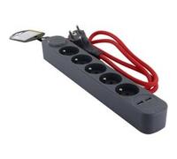 Chacon - Bloc multiprise 5x16A + 2 USB + interrupteur