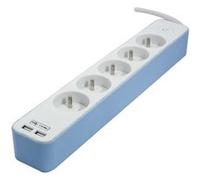 Chacon - Bloc multiprise 5x16A USB C - Bleu Bleu