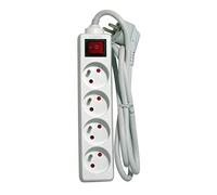 CHACON Bloc multiprise Blanc avec Interrupteur - 4 x 16 A - 1,5m