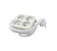 Chacon - Bloc multiprise carré Cha48071 - 4 prises 16A - Cordon 3 m - Blanc