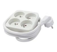 Chacon - Bloc multiprise carré Cha48071 - 4 prises 16A - Cordon 3 m - Blanc