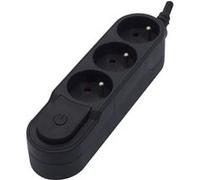 Chacon - Bloc multiprise Design fiche plate 3x16A - Noir Noir