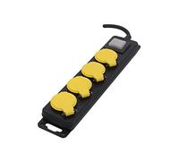 Chacon Bloc Multiprise Étanche 4 X16A avec Interrupteur- Câble 3m Noir