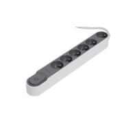 CHACON Bloc multiprise parafoudre avec interrupteur 6 prises 16A 1,5m gris