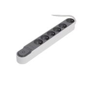 CHACON Bloc multiprise parafoudre avec interrupteur 6 prises 16A 1.5m gris