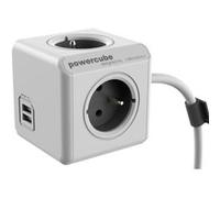 CHACON Multiprise Powercube 3 prises 16A avec 2 Usb 1,5m gris