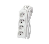 CHACON Bloc multiprise rallonge 4 prises 16A 5m blanc (Lot de 2)