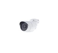 Caméra factice CHACON en aluminium Blanc, style bullet, indicateur LED bleu visible, fixation mur/plafond réglable