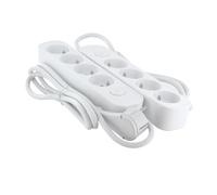 Chacon Lot de 2 Multiprises 4X16A Plastique 30% recy ordon 1,5m-Fiche Plate