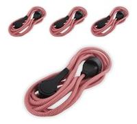 Chacon - Lot de 4 rallonges textile fiche plate - 3m - prise terre - Blanc et Rouge