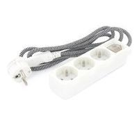 Chacon - Mini multiprise 3x16A fiche plate - Blanc/Noir