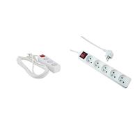 Chacon multiprise 3 x 16 A avec interrupteur- 3m - blanc & EXPERT LINE - Multiprise électrique 5 prises, prise multiple - Bloc multiprise électrique 5 prises + interrupteur, rallonge multiprises