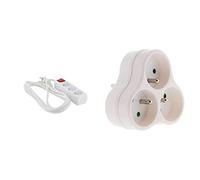 Chacon multiprise 3 x 16 A avec interrupteur- 3m - blanc & Triplite 3x 16A triangulaire - Blanc - Zenitech